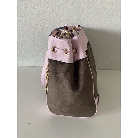 Juicy Couture Classic Juicy Lover Daydreamer Tote Bag Chocolate Pink Velour NEW - Picture 8 of 16